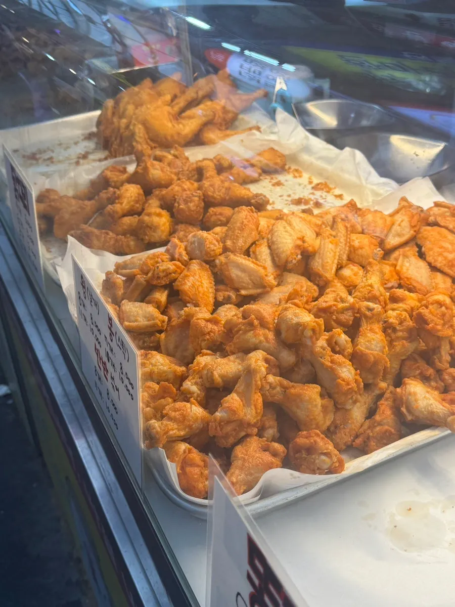 Spotless, well-organized chicken frying area