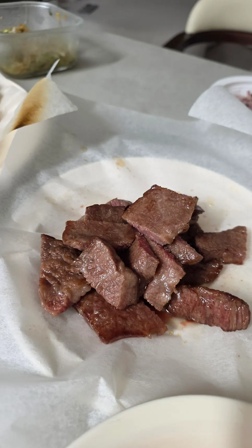 Close-up of grilled hanwoo