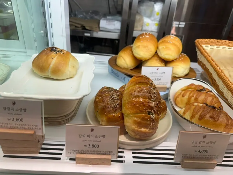 Various sandwiches in the display case