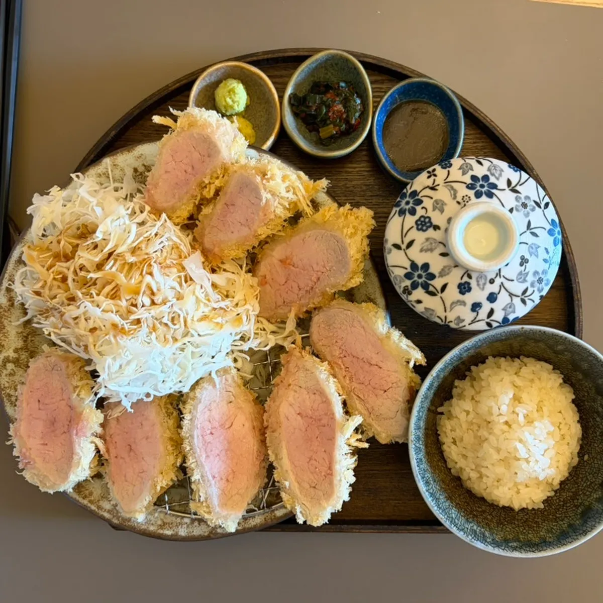 Cross-section of Kitto's tonkatsu showing a moist interior