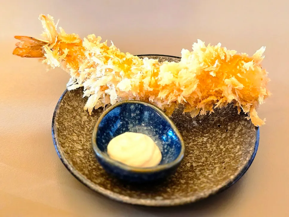 Fried shrimp ordered as a side dish at Kitto