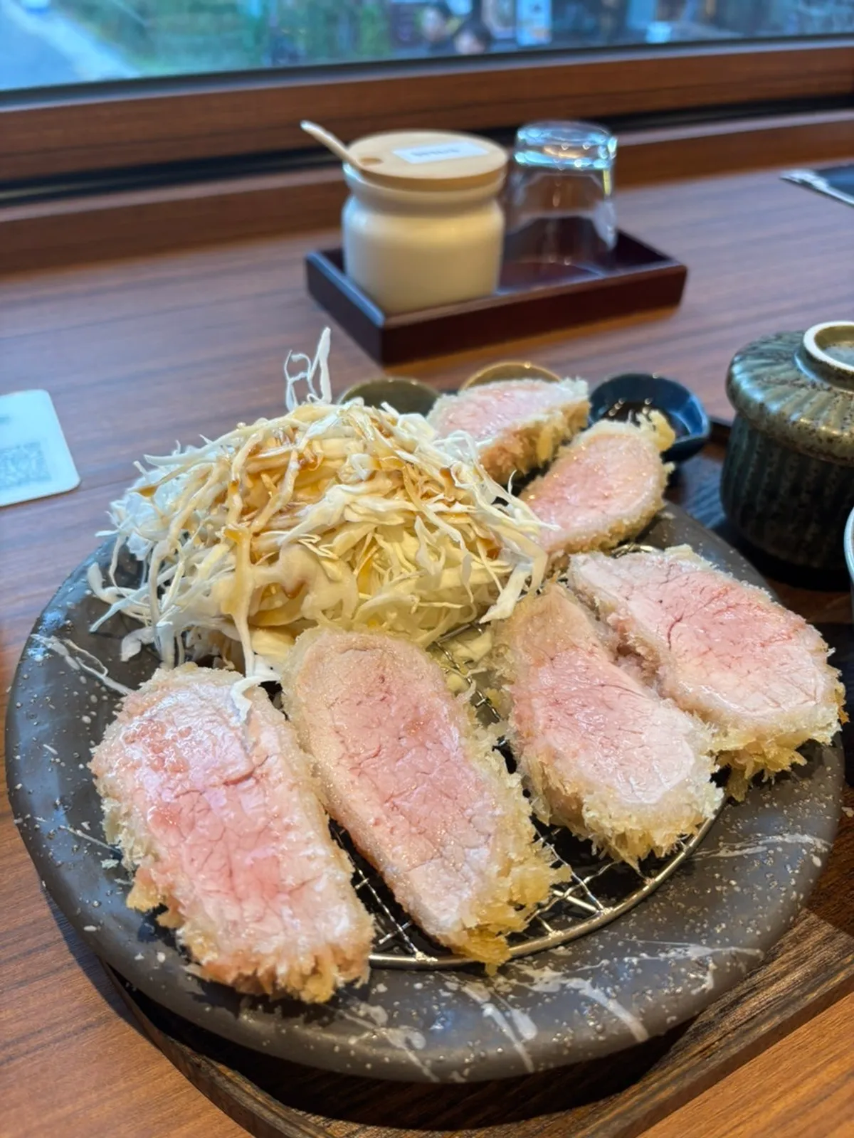 Cross-section of the tenderloin katsu showing a moist interior