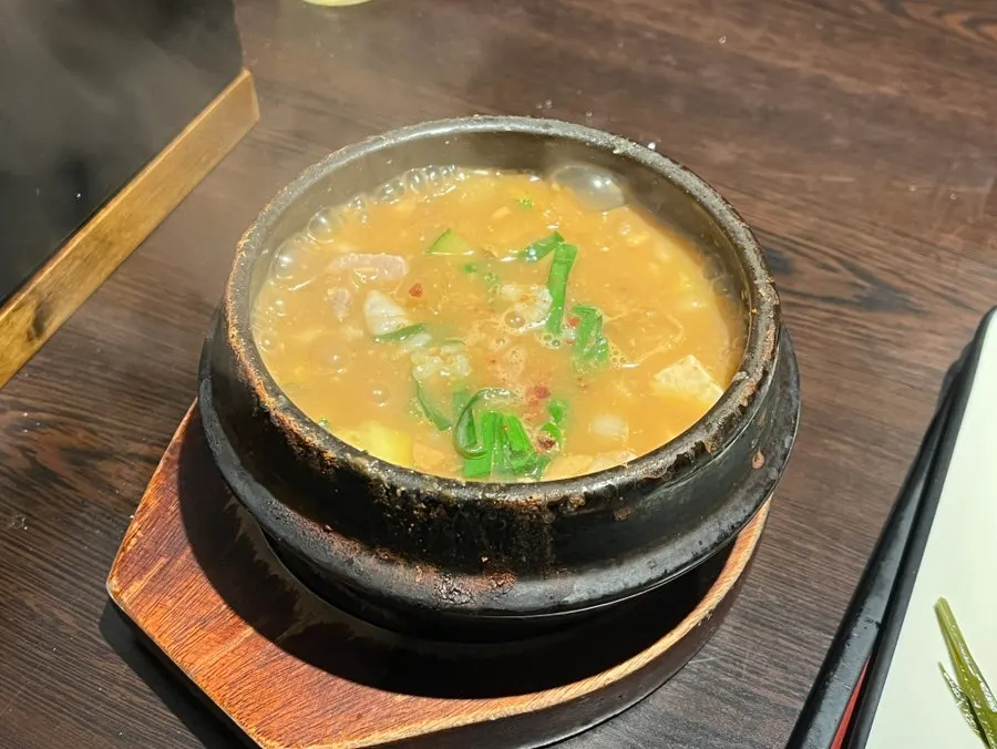 Hot soup enjoyed as the finishing course