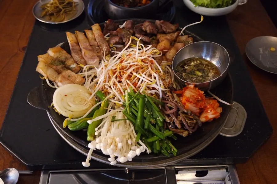 Jeju black pork half platter selection