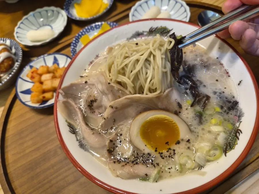 Milky, thick tonkotsu ramen broth
