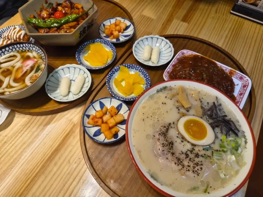 Plate of crispy fried tonkatsu