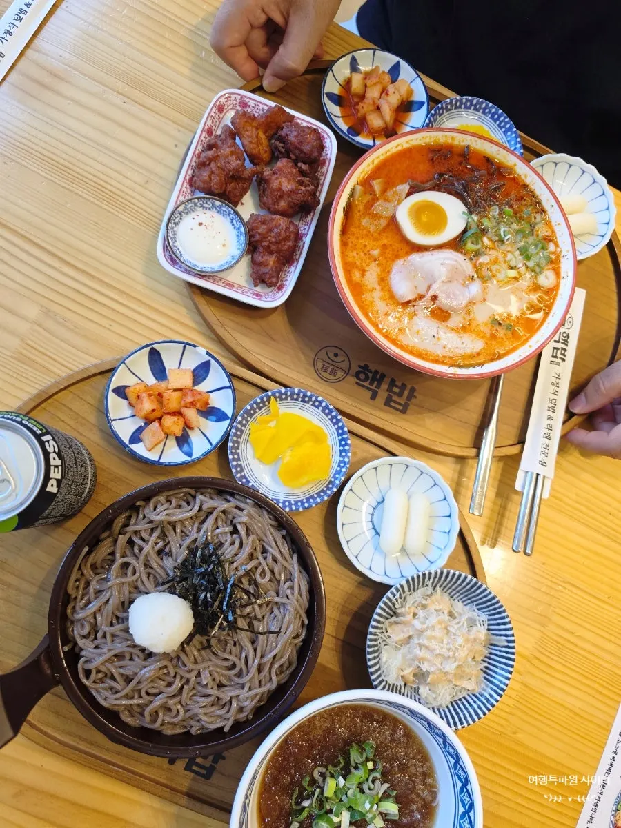 Ordered dishes neatly arranged on one tray