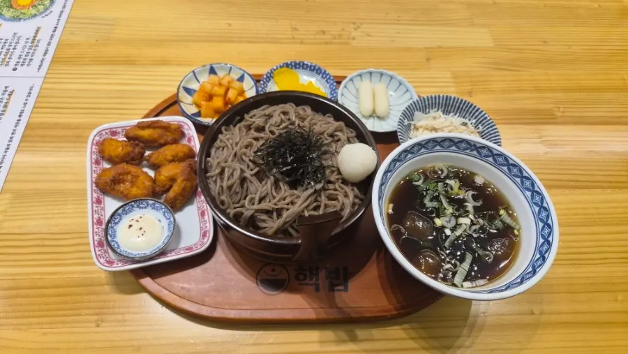 Two full-spread set meals served on the table