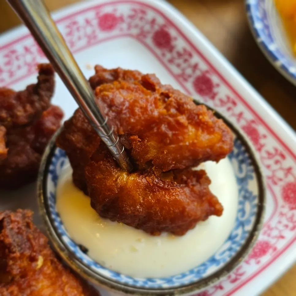 Karaage with a thin fried coating