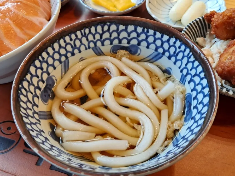 Mini udon served as part of the set