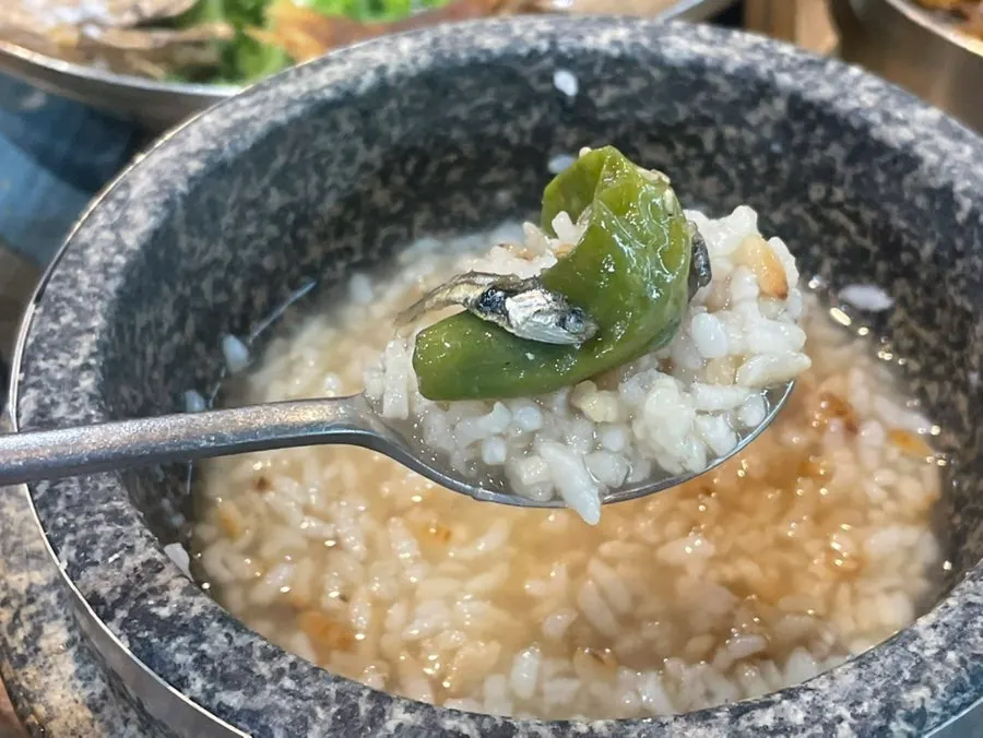 Rice soaked and eaten like nurungji