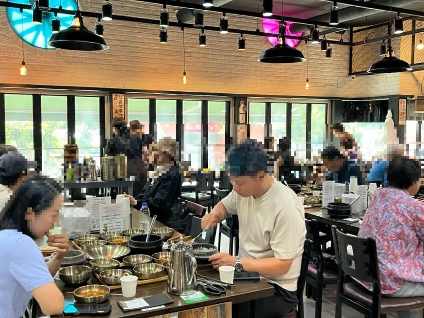 Group seating area in the restaurant