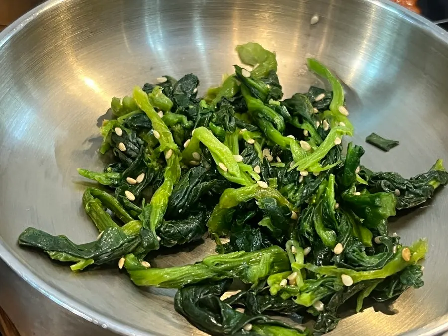 Full spread of Korean set-meal side dishes