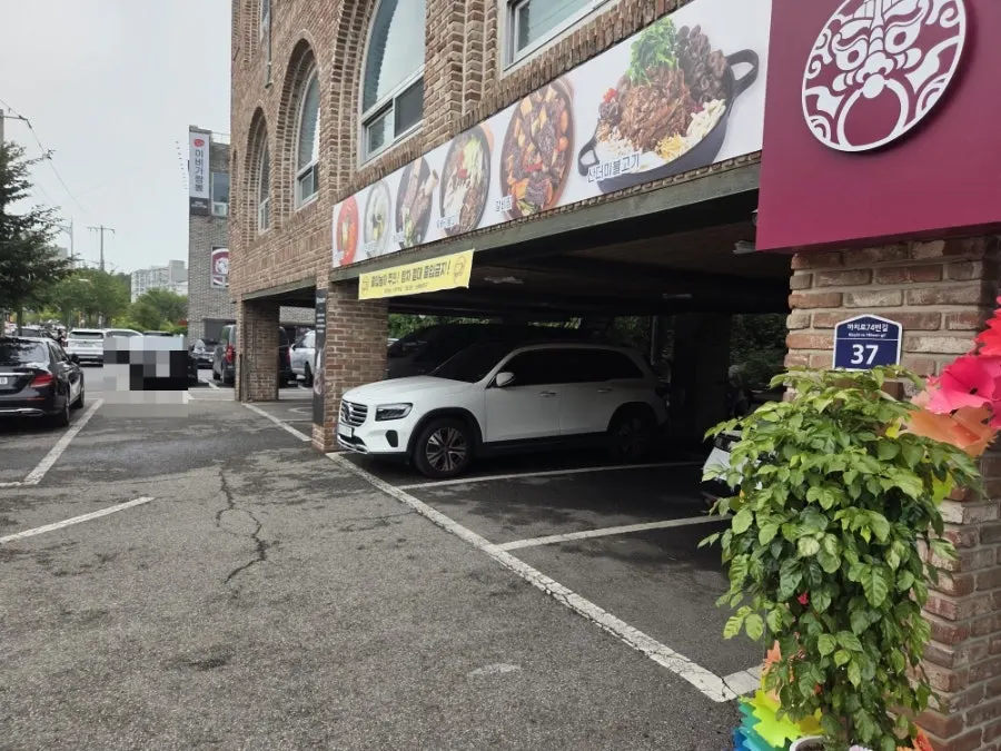 First-floor parking spaces in the building