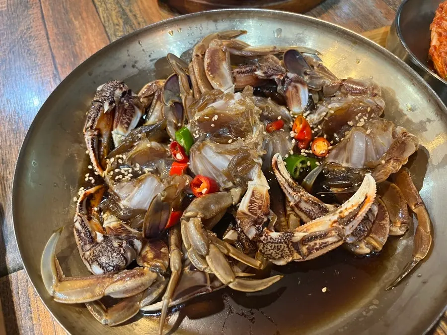 Soy crab packed with roe and meat