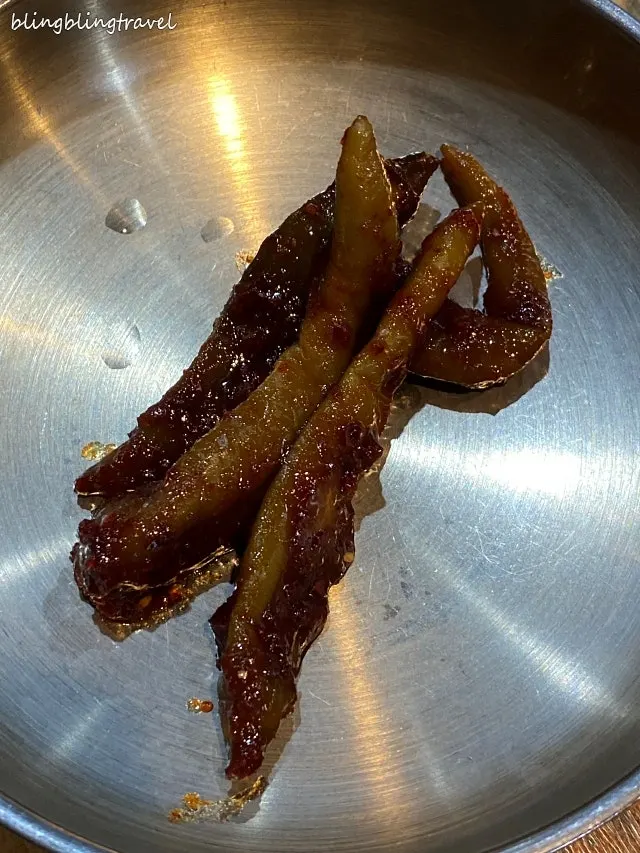 Close-up of the set-menu banchan