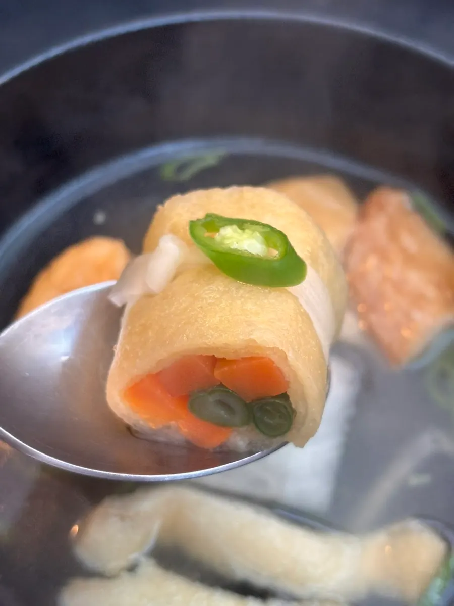 Eomuk-tang broth packed with small fish cakes