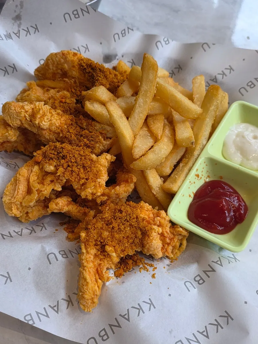 A plate of crispy curry boneless chicken