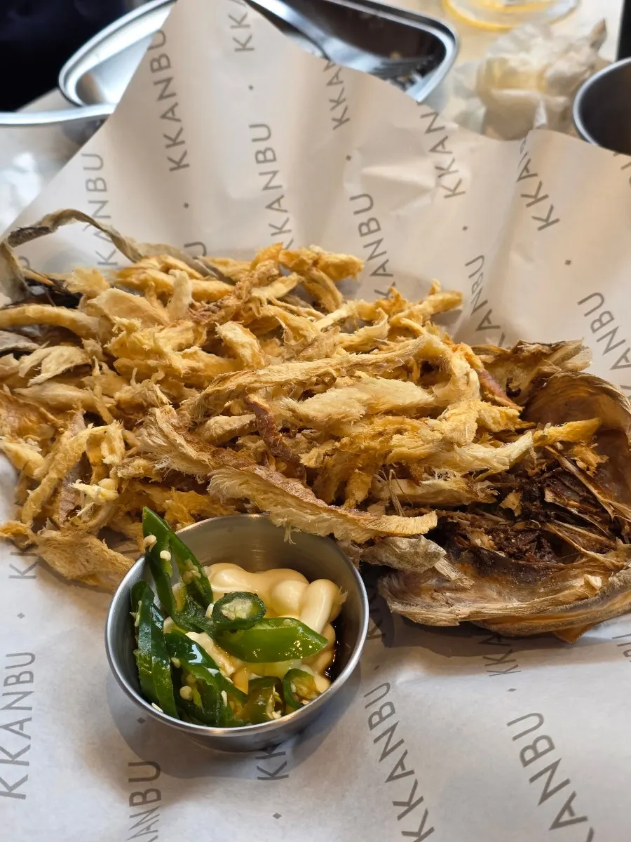 Crispy grilled dried pollock snack