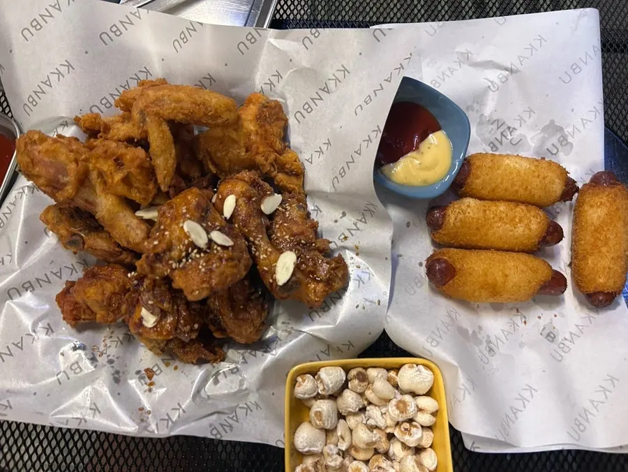 Close-up of the garlic soy chicken