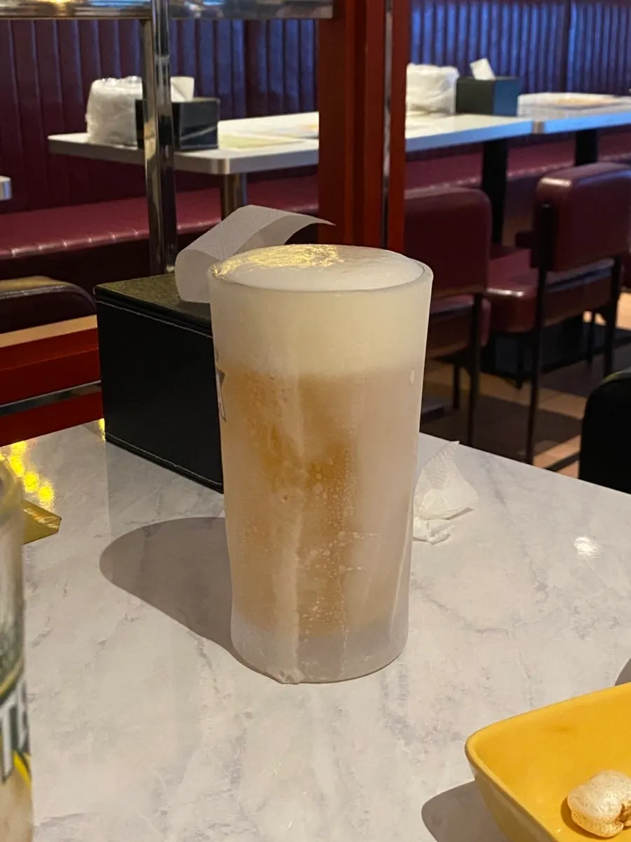 Free icy draft beer received for a receipt review