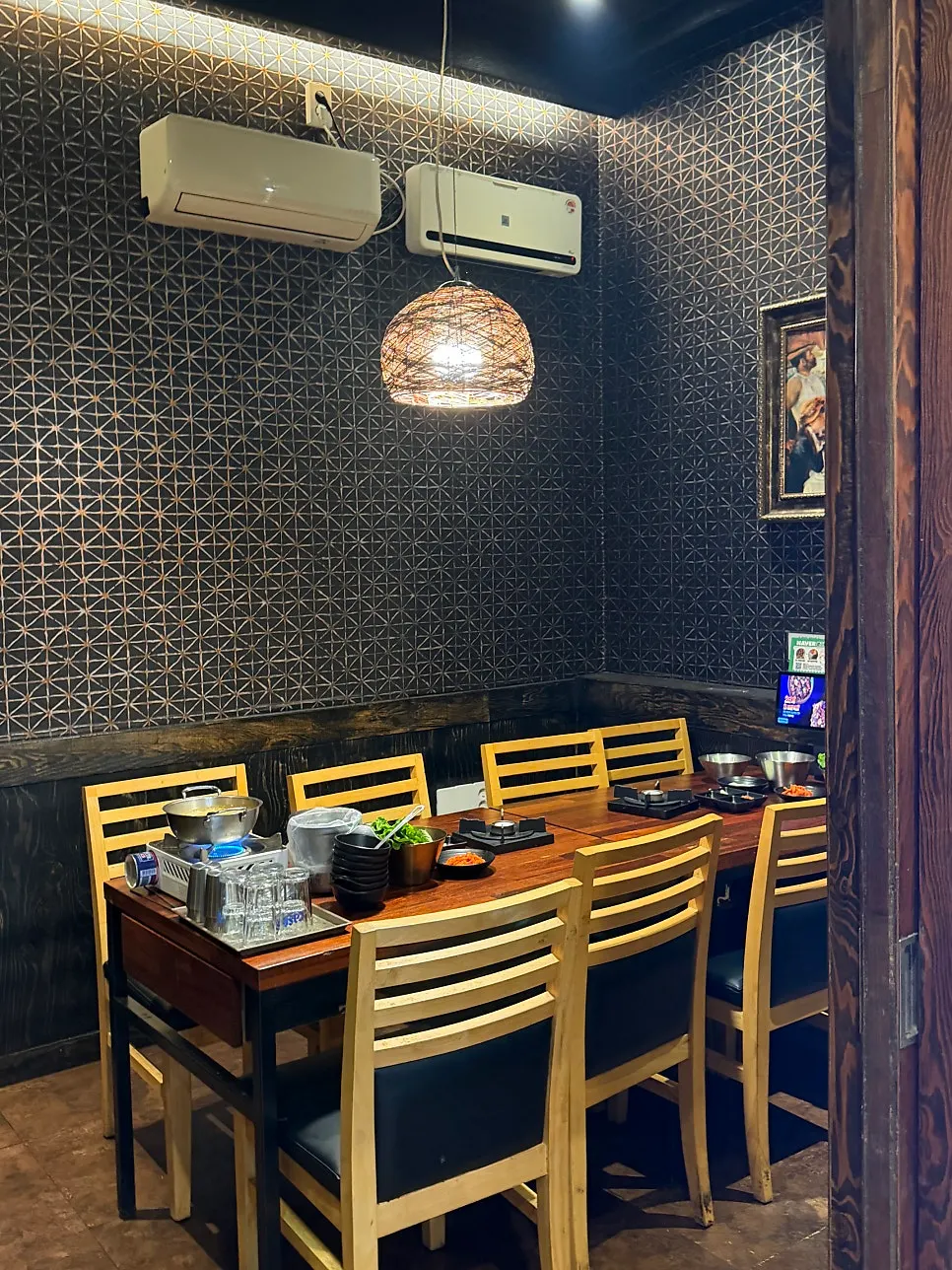 프라이빗한 룸 좌석 내부