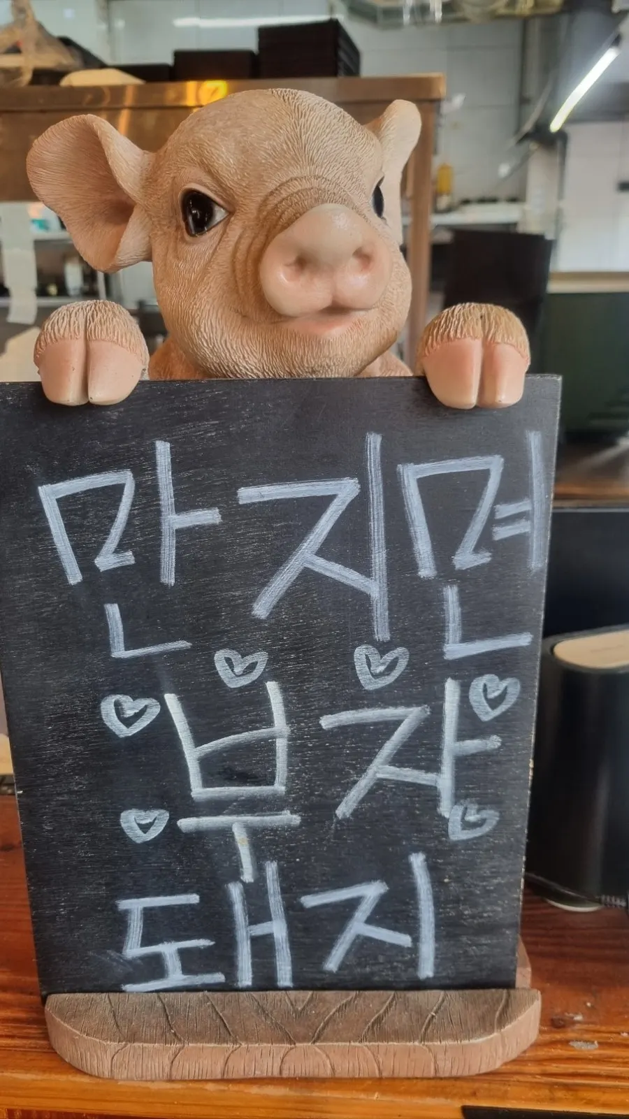 Pig figurine at the store entrance
