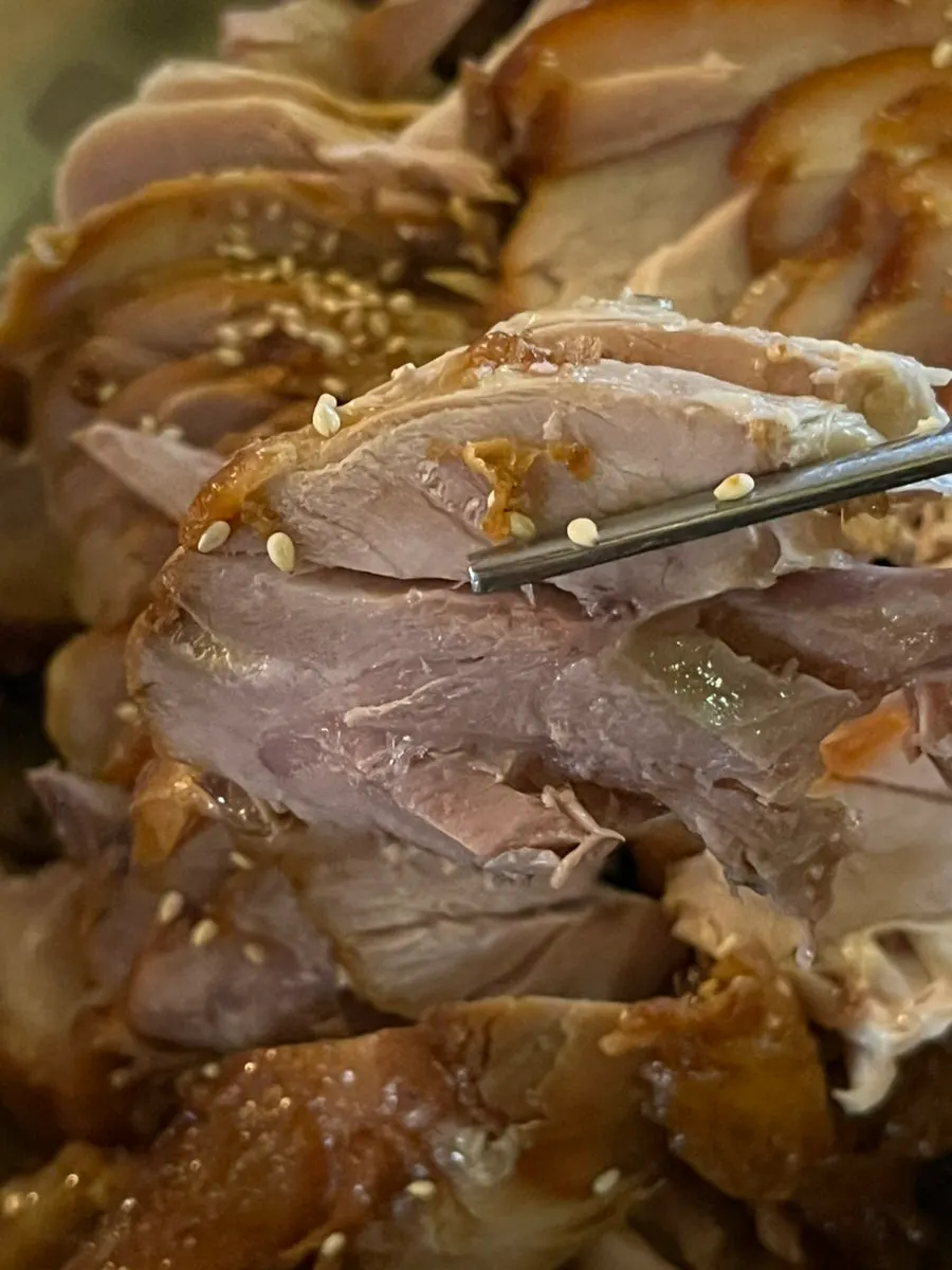 Close-up of old-style royal jokbal on a plate