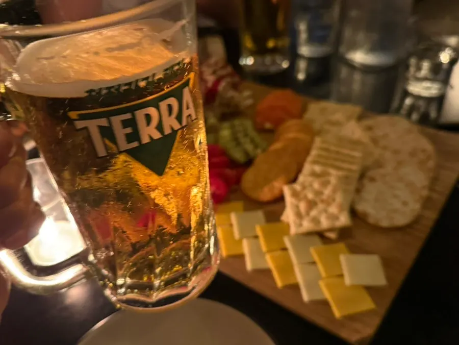 Close-up of the various types of crackers