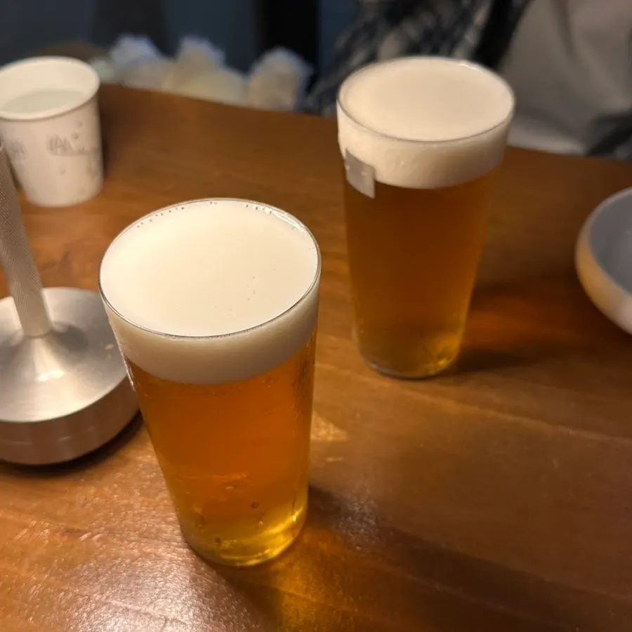 A glass of draft Cass beer at Kkokkok