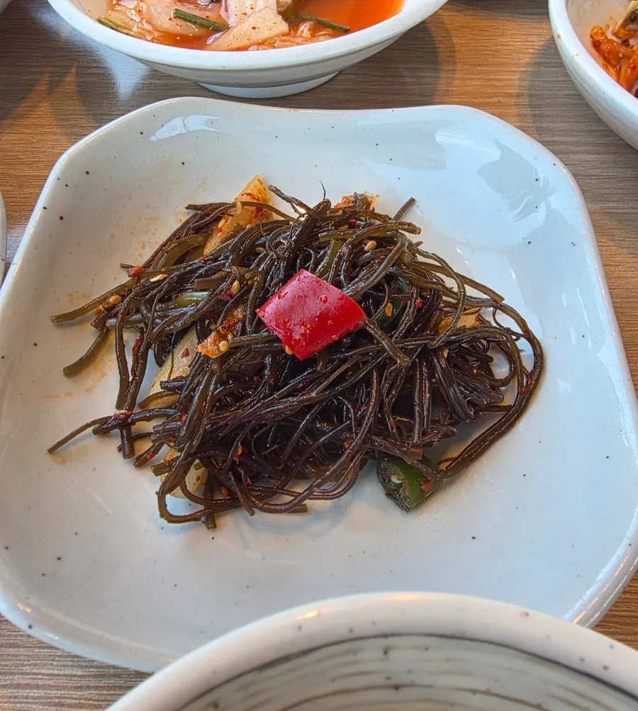 Warm cooked eggplant side dish