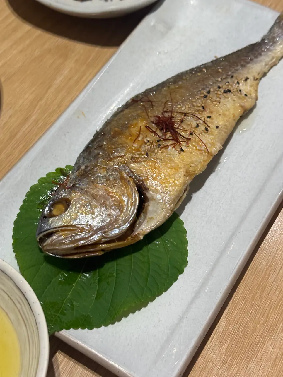Dried corvina set for two, fully laid out
