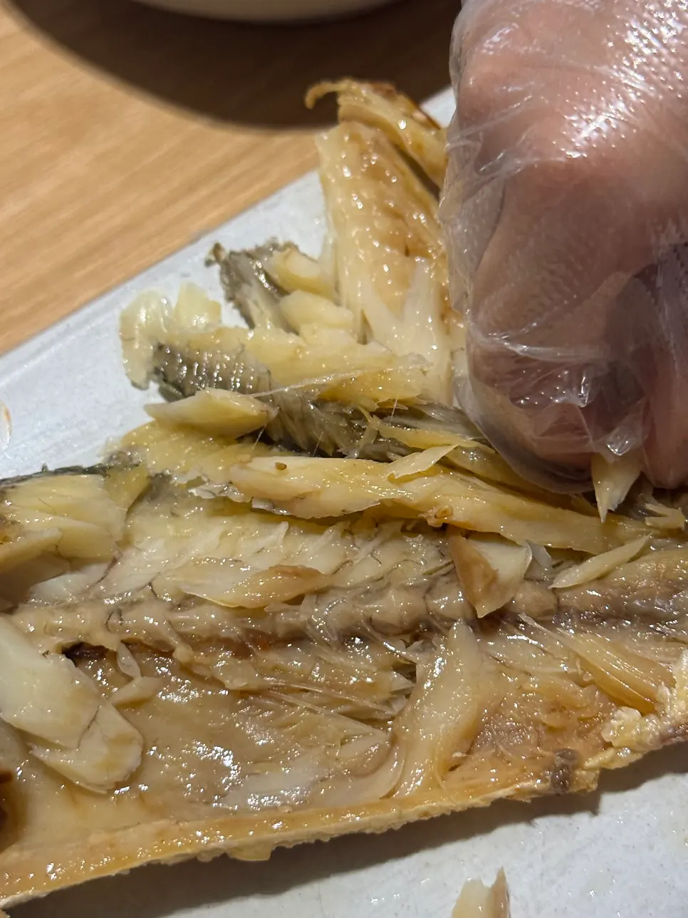 Dried corvina set with an added bowl of rice