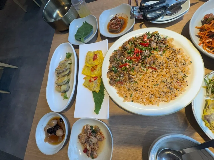 Plate of beef jeon that came with the set