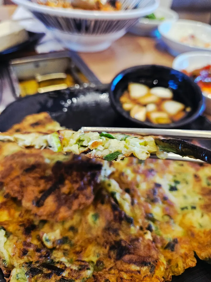 A piece taken from the cockle pancake
