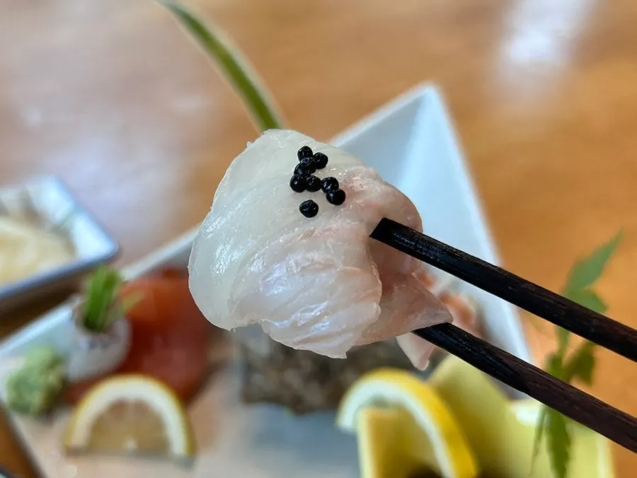 Tuna and red seabream sashimi