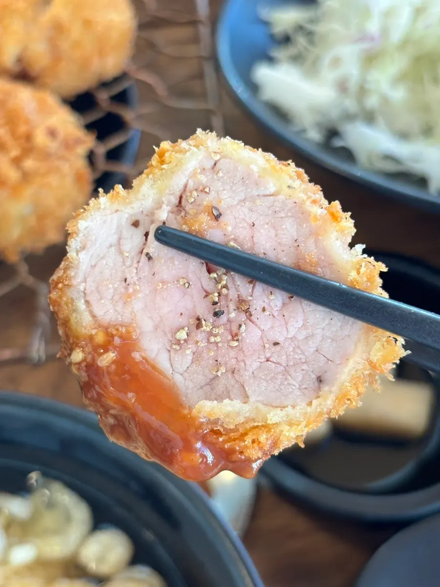 Kkot Gatsu pork cutlet fried with aged Korean pork