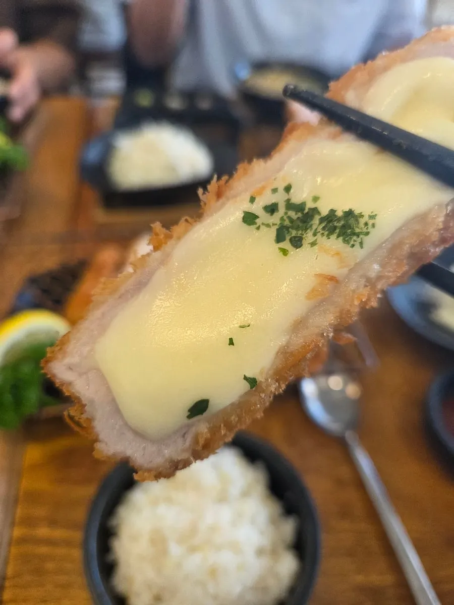 Cheese cutlet with melted cheese dripping out