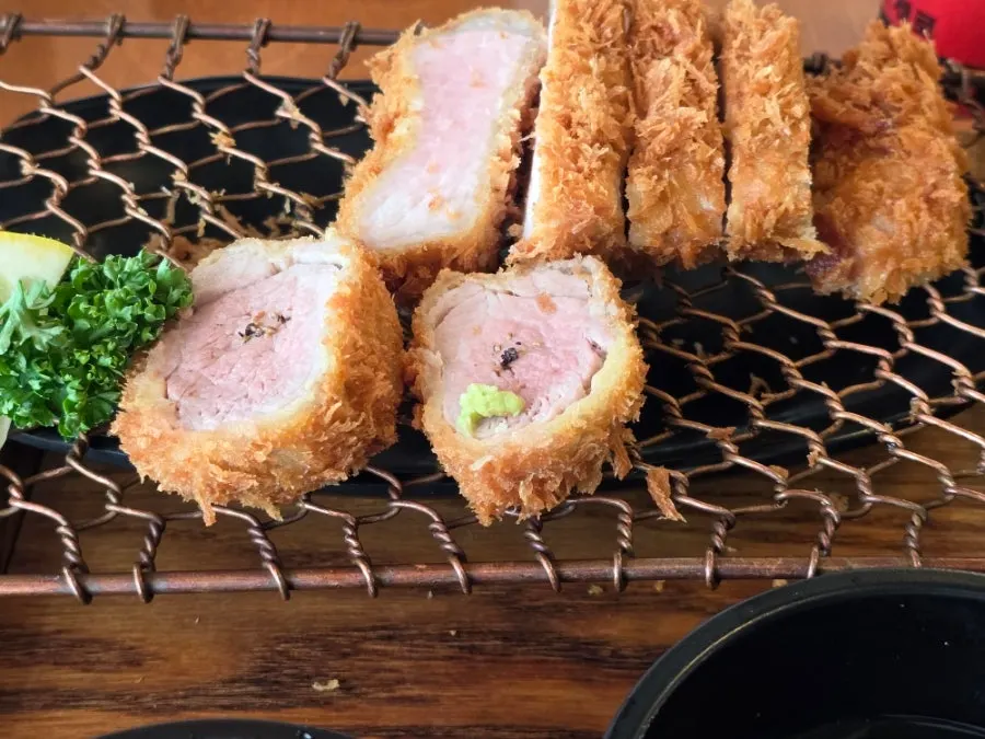 Juicy cross-section of the tenderloin cutlet