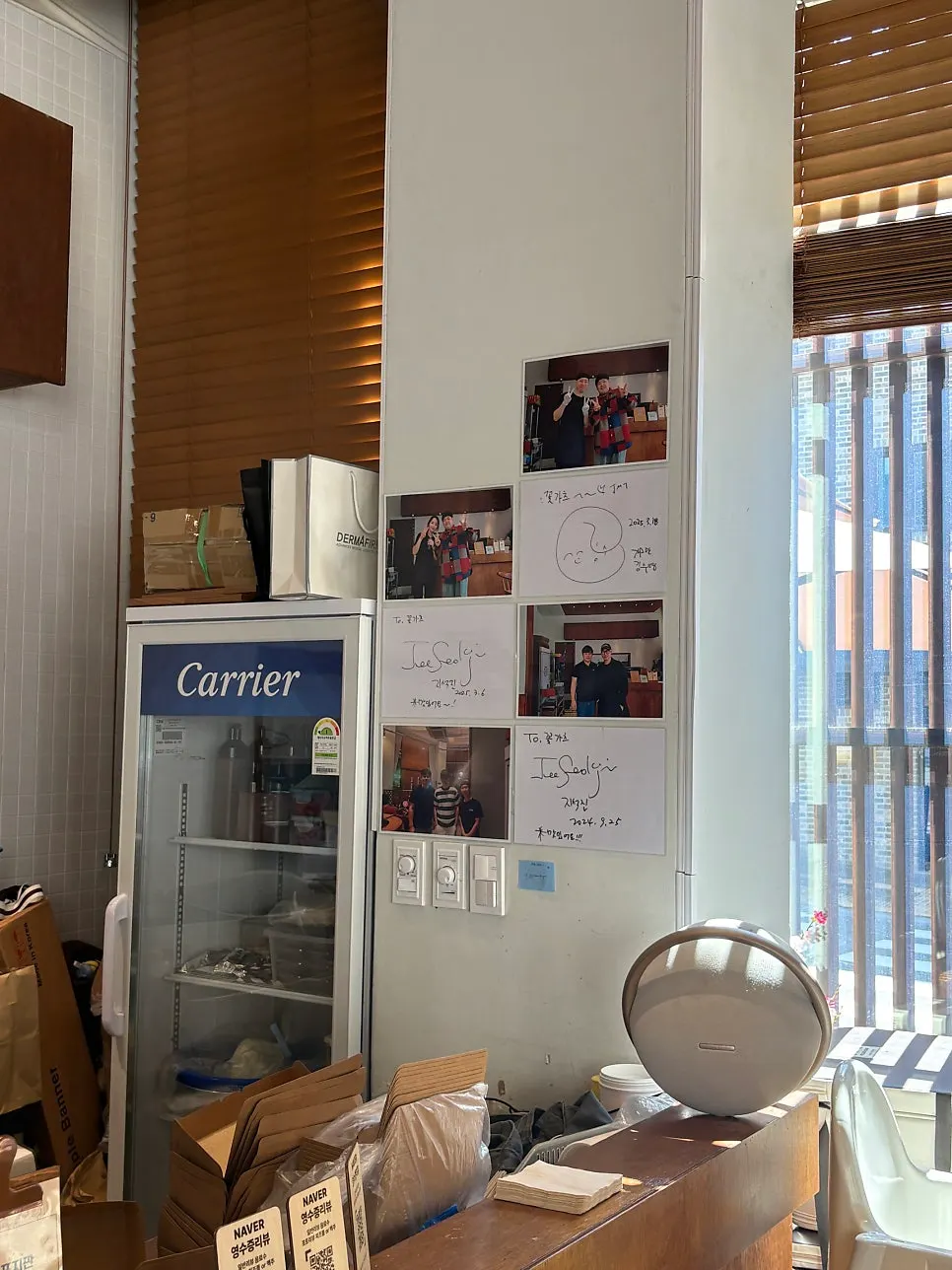 Celebrity autograph hanging on the restaurant wall
