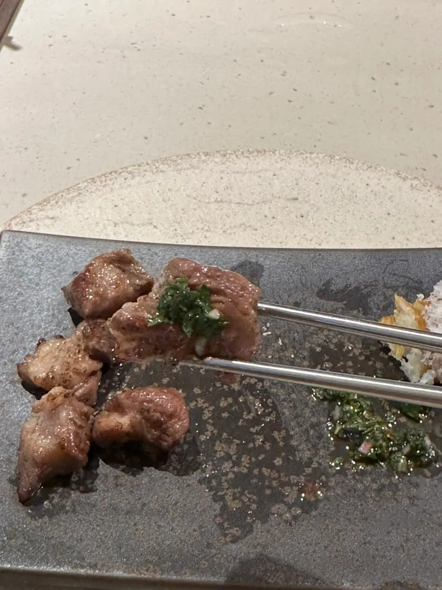 Charcoal-grilled Iberico pork served with potatoes