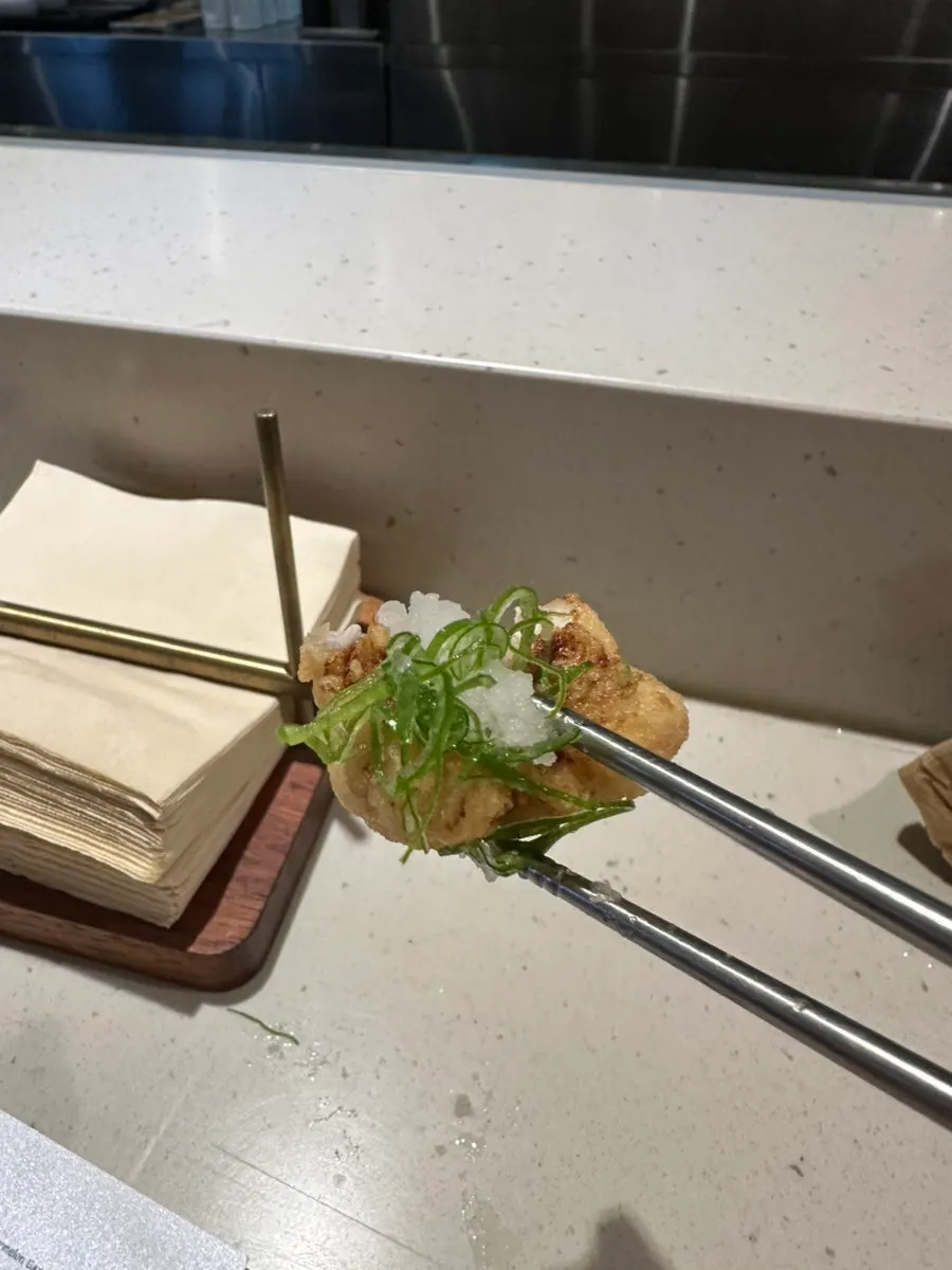 Sea bass karaage with yuzu ponzu sauce