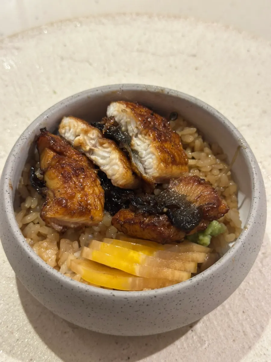 Cross-section of crispy fried sea bass karaage