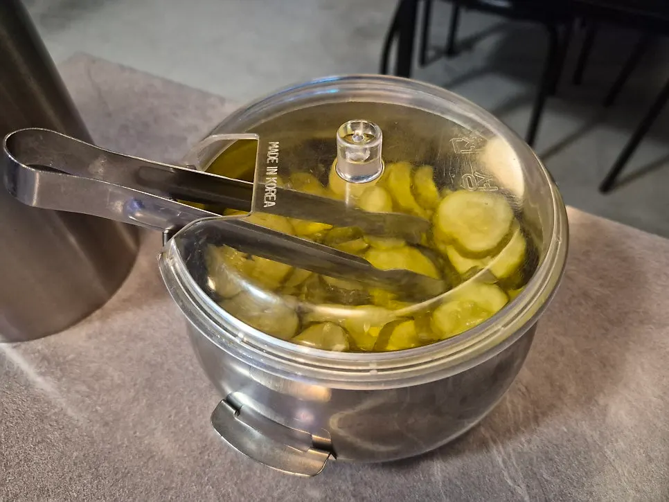 Table set up with pickles