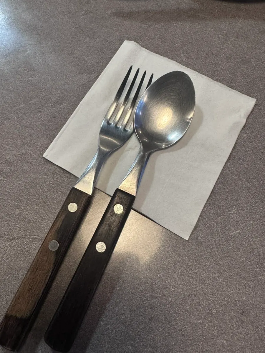 Fork and spoon set on the table