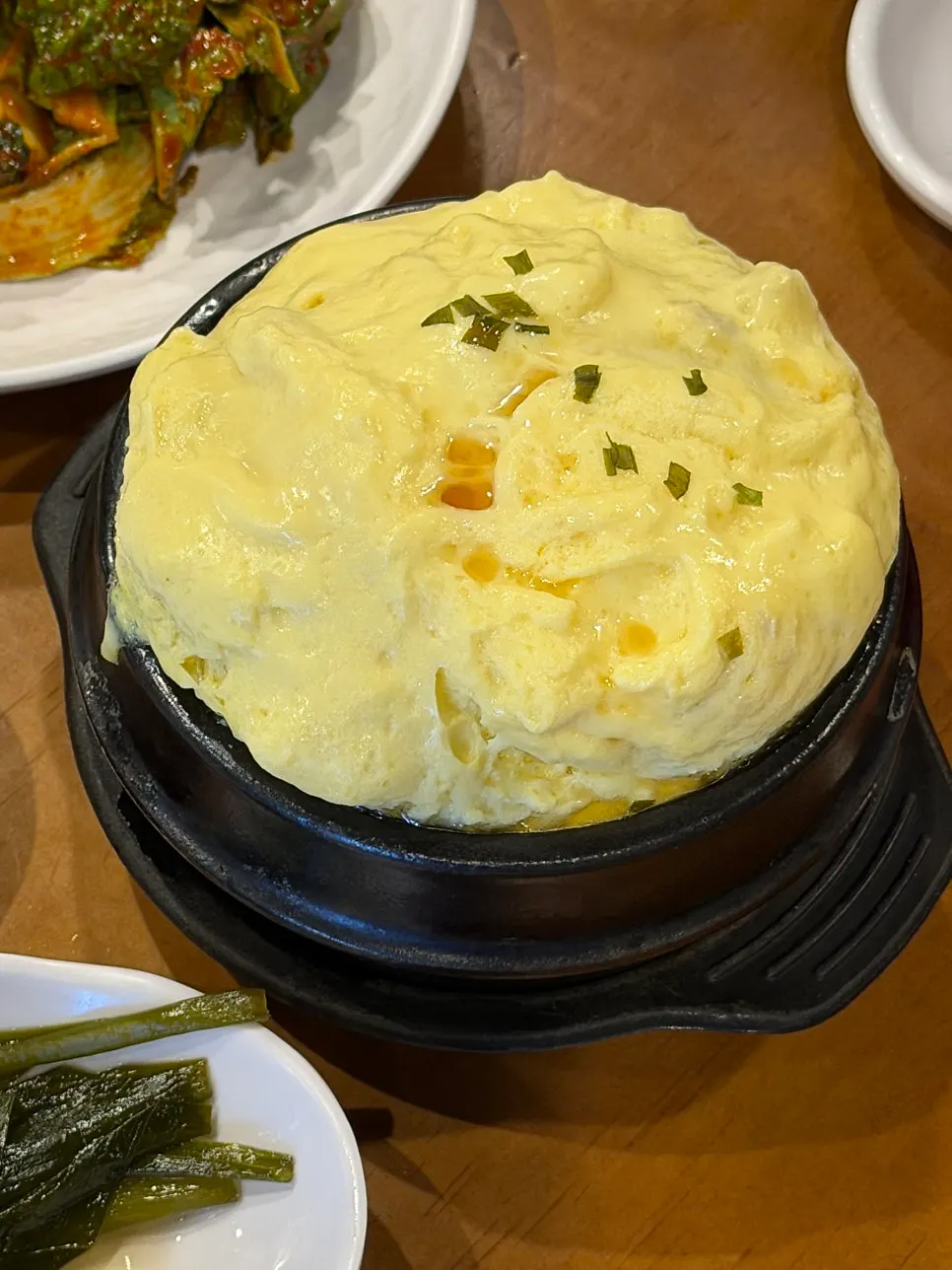 Complimentary sesame-oil-bomb steamed egg