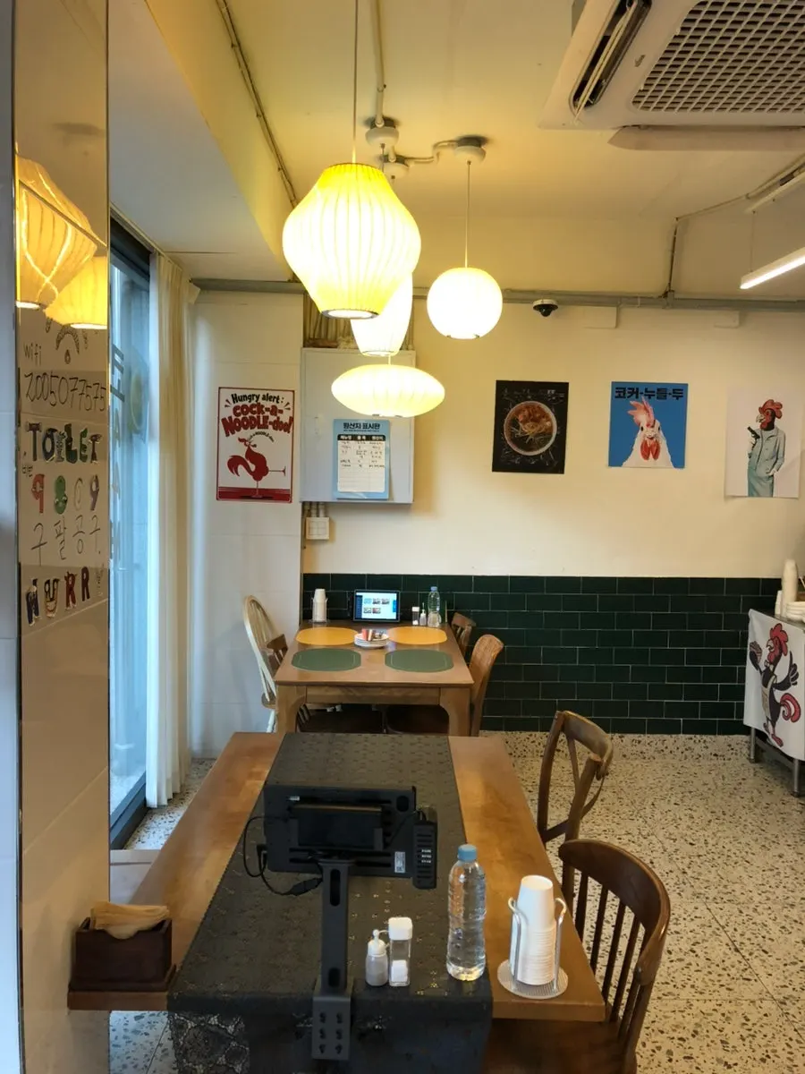 Interior of Cocker Noodle Two with wide table spacing