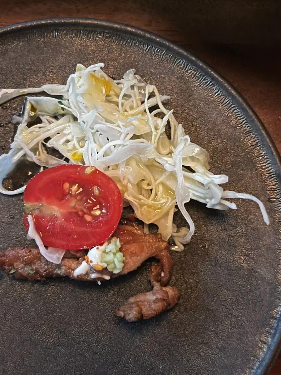 Close-up of a piece of sesiri yaki