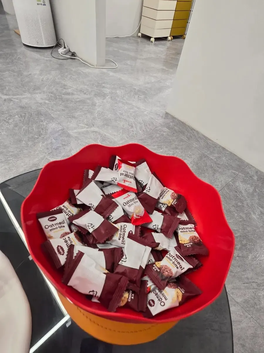 Snacks laid out in the waiting area