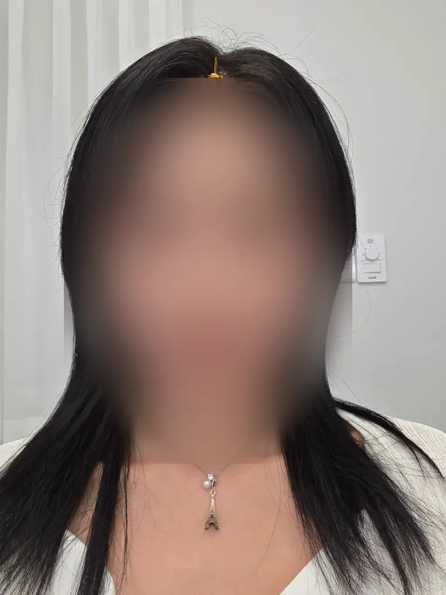 After shot of calm straight hair with root volume